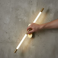 Applique murale LED linéaire rotative en métal Seeky, lampe murale tubulaire réglable pour salle de bain, intensité variable, garantie 2 ans
