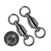 NEWMAJOR Émerillon de pêche à roulement à billes en acier inoxydable avec mousqueton 0 # -10 #   14-218 kg Noir pour eau salée et eau douce