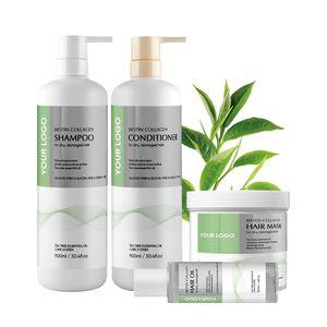 Juego de cuidado del cabello orgánico de etiqueta privada Control de aceite Crema reparadora anticaspa Aceite de esencia de árbol de té Champú Acondicionador <span class=keywords><strong>Mascarilla</strong></span> <span class=keywords><strong>para</strong></span> <span class=keywords><strong>el</strong></span> cabello - Product Image 1