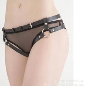 Venta directa de fábrica de pantalones de bondage sexys con cuero ecológico de PU, ropa y accesorios eróticos para adultos. - Product Image 2