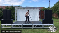 Scène en aluminium pour l'extérieur, mobile, salle de concert, salle de spectacle, plate-forme portable réglable en aluminium pour l'éclairage de la scène en treillis