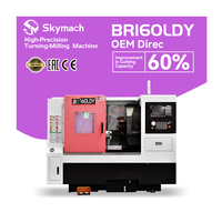 Tour CNC à banc incliné BR160LDY à haute rigidité, système double axe C/Y simultané prêt à l'emploi, trempé 45 °   Lit incliné