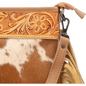   Bolso Bandolera de Piel Vacuna Natural para Mujer, Marca Merbaa, con Correa Ajustable - Product Image 2