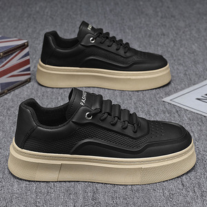 Nuevos Zapatos Blancos de Cuero para Hombre, Transpirables, con Suela Gruesa, Modernos, Versátiles, Casuales, para Uso Diario - Product Image 4