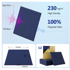 Decoración de pared de estudio en casa moderna, paneles de pared insonorizados de alta densidad, <span class=keywords><strong>tratamiento</strong></span> acústico amortiguador de absorción de sonido para estudios - Product Image 5