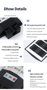Luz solar pequeña todo en uno <span class=keywords><strong>de</strong></span> 200W, luces <span class=keywords><strong>de</strong></span> calle solares integradas, impermeables para exteriores - Product Image 6