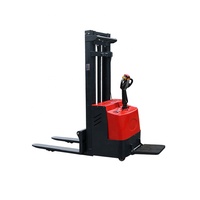 Nouveau transpalette électrique tout-terrain avec batterie, chariot élévateur à conducteur debout, transmission avant, déplaceur latéral hydraulique, longueur de fourche 1000 mm, fourche de 680 mm