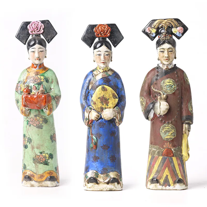 Jingdezhen Ceramichomeique Qing装飾品オフィステーブルTVキャビネットギフト美容人形像置物カスタムEluxuryfgoldホワイト