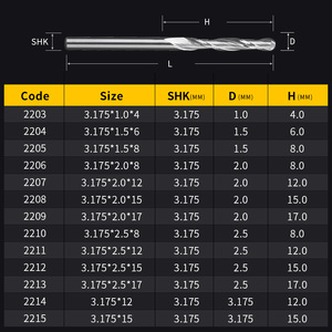 HUHAO 2 brocas de enrutador de flautas para cortador de cabezal de fresado de madera para broca de grabado de carburo de carpintería - Product Image 4