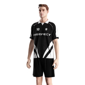 Maillot de football pour le jour du match avec col polo à insert en V, tricot à séchage rapide et options de design personnalisé - Product Image 2