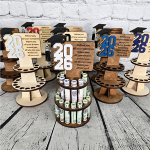 Decorazioni per la <span class=keywords><strong>Laurea</strong></span> 2026, Nuovo Regalo di <span class=keywords><strong>Laurea</strong></span>, Porta Soldi in Legno a 2 Livelli, Decorazione per Festa di <span class=keywords><strong>Laurea</strong></span>, Nuovo Prodotto per Arredamento Casa - Product Image 1