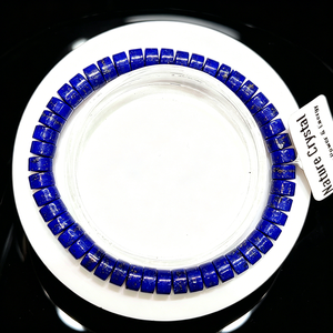 Bracelet en <span class=keywords><strong>Lapis</strong></span> <span class=keywords><strong>Lazuli</strong></span> Naturel de Haute Qualité, Perles Tubulaires Bleues en <span class=keywords><strong>Lapis</strong></span> <span class=keywords><strong>Lazuli</strong></span>, Bracelet Extensible, Bijou en Pierre Gemme Guérisseuse - Product Image 4