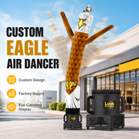 Danseur aérien gonflable personnalisé en forme d'aigle, équipé d'un souffleur, adapté à la promotion sportive et publicitaire en extérieur