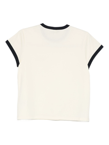 Daily Casual Retro American Style Crew Neck Contrast Trim Short Sleeve Cotton Slim Fit T-<b>Shirt</b> for Women - Product Image 2