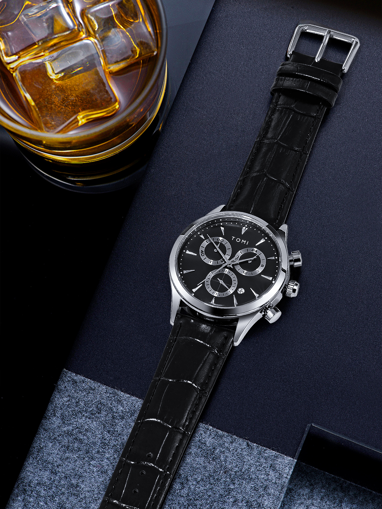 TOMI T602 Wholesale Fashion Men's Quartz Wristwatch PU Band Alloy