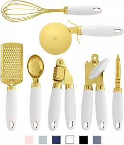 Novo Conjunto de Utensílios de Cozinha Dourados com 8 Peças, Acessórios de Cozinha, Conjunto de Utensílios de Aço Inoxidável com Revestimento de Cobre - Product Image 1