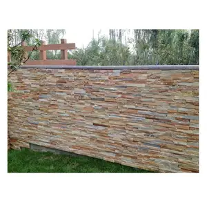 Painéis de parede de pedra natural personalizado, pedra de vendedor para exterior externo revestimento de parede