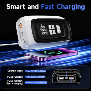 Factory Direct Multi-Function Jump <b>Pump</b> 12000mAh 1500A <b>Battery</b> Booster With Smart Clamp TH-JT-200 High-Power Infl - Product Image 6