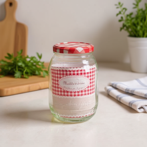 Elegante Botella de Vidrio de 12U y 1L, Frascos Cilíndricos Duraderos con Tapa para Organizar y Conservar Condimentos - Product Image 3