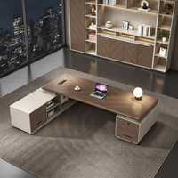 Bureau de direction en bois en forme de L, mobilier de bureau pour PDG et directeurs