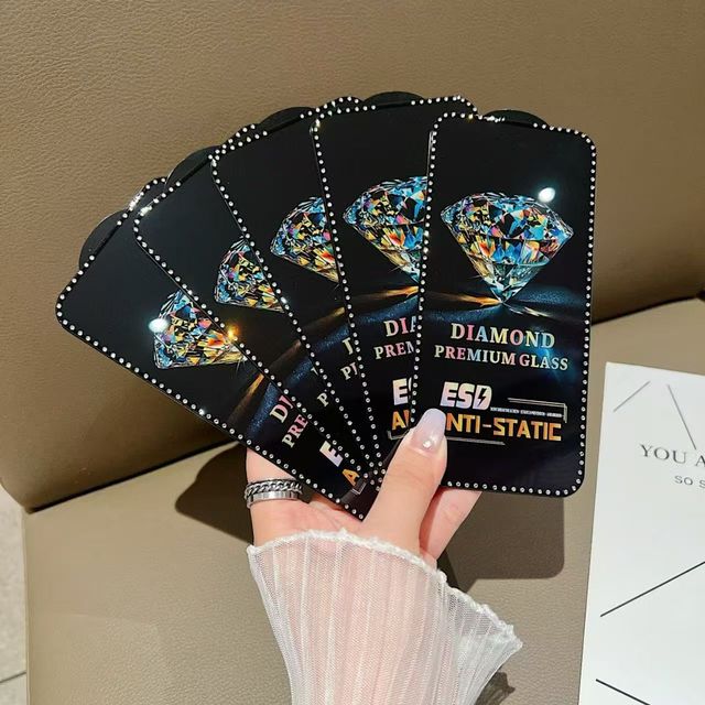 Good Quality Anti Static Diamond Tempered Glass Mobile Phone Screen Protector for Hot 8 9 Hot 40 Pro Hot 50 Airbag Glass
