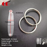 Clip de connexion pliable transparent en PP pour porte-clés, vente en gros d'usine, attache en plastique personnalisable avec logo pour cadeaux promotionnels