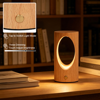 Lampe de table sans fil rechargeable en bois de hêtre avec capteur tactile LED, lumière d'ambiance portable, lampe de chevet pour la décoration de la maison