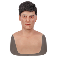Masque de visage réaliste pour homme, masque facial 100% silicone, couvre-tête complet, silicone souple et élastique pour cosplay