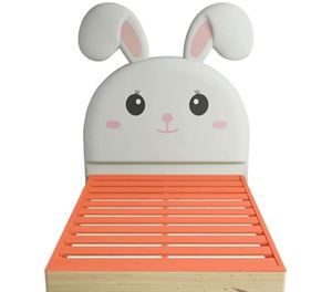 Cama de princesa de conejo rosa de lujo ligero dormitorio de niñas de madera maciza minimalista moderno - Product Image 6