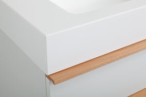 خزانة حمام عصرية من الخشب الصلب معلقة على الحائط باللون الأبيض مع حوض غسيل، شحن مجاني داخل الولايات المتحدة - Product Image 6