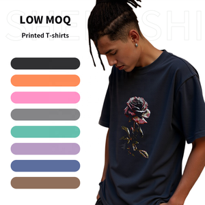T-shirt Shengshi pour hommes, lavage décontracté, col rond, 320g, tendances douces personnalisées, travail pour l'achat de logo personnalisé, t-shirt de course pour hommes - Product Image 1