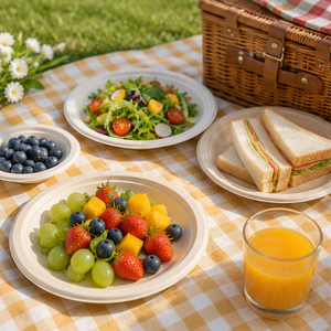 Platos Desechables Biodegradables de <span class=keywords><strong>Bagazo</strong></span> de Caña, Platos Compostables Resistentes para Fiestas y Catering - Product Image 3