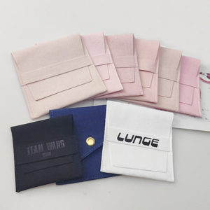 Luxury Customized Printed Microfiber Suede Jewelry Packaging <b>Pouch</b> Bags for Jewelry Velvet Gift Envelope <b>Pouch</b> with Logo - Product Image 3