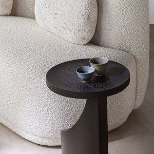 Bord rond noir <span class=keywords><strong>quelques</strong></span> coins <span class=keywords><strong>quelques</strong></span> petits appartements Type salon bois massif Vintage petite Table basse chambre Table de chevet - Product Image 3