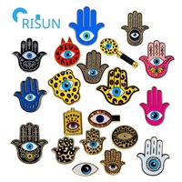 Épinglettes porte-bonheur en émail dur et doux en métal personnalisées en usine épingles à main Hamsa épingles Badges broches personnalisées en émail Hamsa