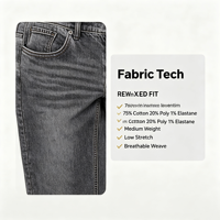 Jeans décontractés pour homme, coupe basse, extensibles, gris, en coton denim, cinq poches, style confortable pour tous les jours