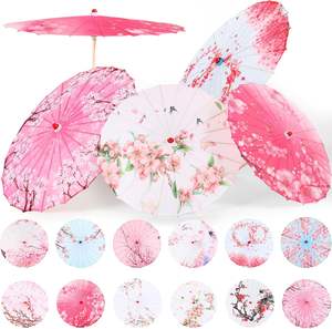 Parapluie chinois en papier huilé pour mariages, parasol en bambou et soie, parapluie de danse à motifs floraux pour douche nuptiale, accessoire de photographie - Product Image 1
