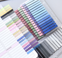 Ensemble de notes autocollantes longues multicolores S3601 Morandi, onglets pastel assortis, emballage en carton transparent, marque-pages autocollants inscriptibles