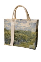 Sac fourre-tout en toile de coton entièrement imprimé, personnalisable, vierge, réutilisable, style peinture, idéal pour cadeau