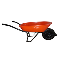 Brouette de chantier robuste 100L avec capacité de charge de 180 kg et roue pneumatique de 4.00-8 pouces
