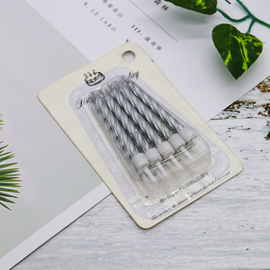 Vente en gros de bougies de gâteau d'anniversaire en argent métallique de petite taille <span class=keywords><strong>mini</strong></span> fournitures de fête pour enfants bougies d'anniversaire en spirale en or - Product Image 2