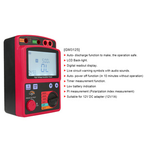 Testeur de résistance d'isolement numérique GM3123 haute tension, tension de test 520V, plage de mesure 0-999, alimentation 12V CC, précision - Product Image 4