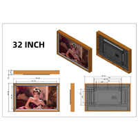 Bingkai Video Seni Kayu 32-Inci 4K Android OS 11.0 dengan WiFi, Tampilan Musik & Foto, Dekorasi Rumah yang Dapat Dipasang di Dinding