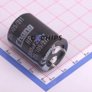 Condensador Electrolítico de Aluminio HP2P331MP300S55CE0 de Montaje a Presión (THT), Componente de Orificio Pasante, D22xL30mm - Product Image 1