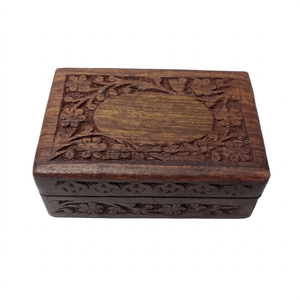 Caja de Madera Rectangular Premium para Joyas, con Incrustaciones Intrincadas y Patrón Tallado, para Guardar Recuerdos, Joyería, Regalos, con Logotipo Personalizado - Product Image 1