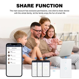 Tuya US estándar inteligente 1 Gang interruptor de cristal luz inteligente remoto Control de voz Wifi interruptor de luz inteligente Control de voz <span class=keywords><strong>Alexa</strong></span> <span class=keywords><strong>Google</strong></span> - Product Image 6
