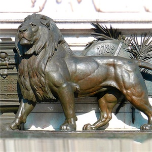Grande leone esterno statua di leone da giardino decorativo in bronzo scultura in metallo lucido animale a grandezza naturale con leone - Product Image 5