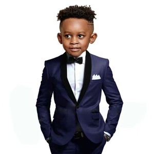 Costume de cérémonie pour garçons, <span class=keywords><strong>veste</strong></span> de <span class=keywords><strong>mariage</strong></span> avec pantalon, ensemble 2 pièces, smoking pour enfants, ensemble de costume personnalisé pour fête de bal - Product Image 3
