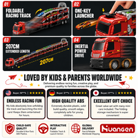 KZHM Ensemble de voitures miniatures en métal, jouets éducatifs STEM pour enfants, grand camion pliable, piste de 207 cm, véhicule jouet à friction pour enfants