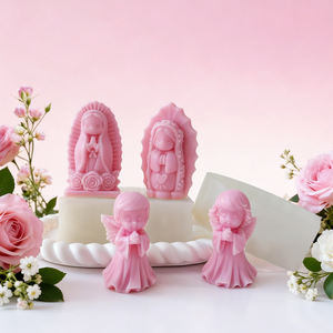 Moldes de silicona para velas de aromaterapia Angel, figuras de yeso DIY de niño/niña para oración, venta al por mayor transfronteriza - Product Image 1
